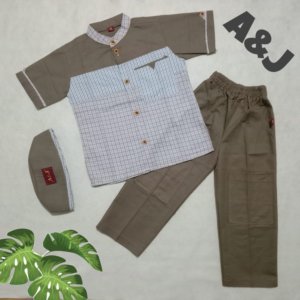 Setelan Baju Muslim Motif Anak A&J
