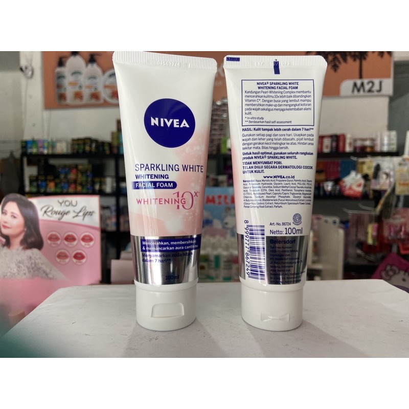 &lt;ce.xx&gt; 100 ml -- Nivea sprakling white whitening facial Foam -- sabun cuci wajah Nivea sparkling White