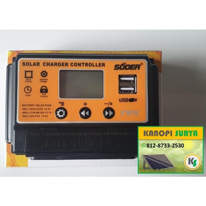 Solar Charge Controller SCC 30 A 30A SUOER Lithium
