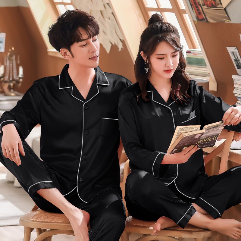 BAJU TIDUR LENGAN PANJANG PIYAMA PASANGAN/COUPLE JUMBO COWOK LD 130 140 DAN CEWEK DEWASA