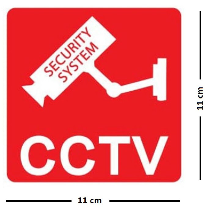 Stiker Sticker CCTV security system ukuran 11 x 11 cm untuk CCTV dummy micro sd DVR IP cam dll