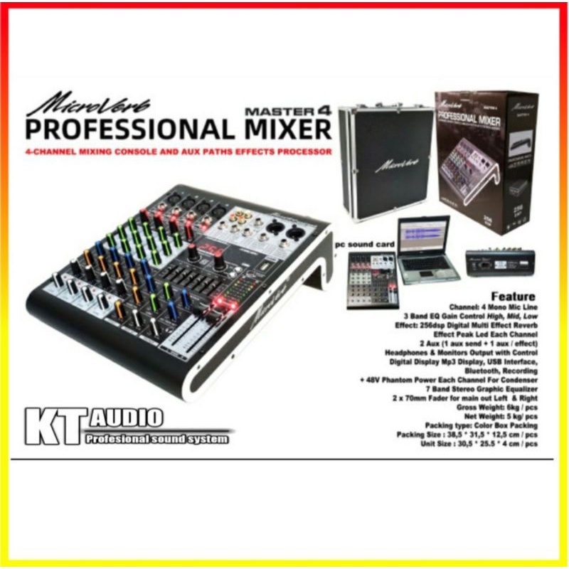 Mixser audio  microverb master4+koper