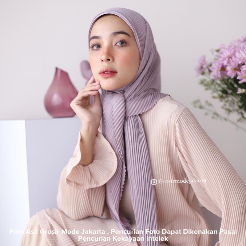 Hijab Segiempat Plisket / Hijab Square Plisket / Bella Square / Hijab Bella Plisket / Jilbab Plikset-6