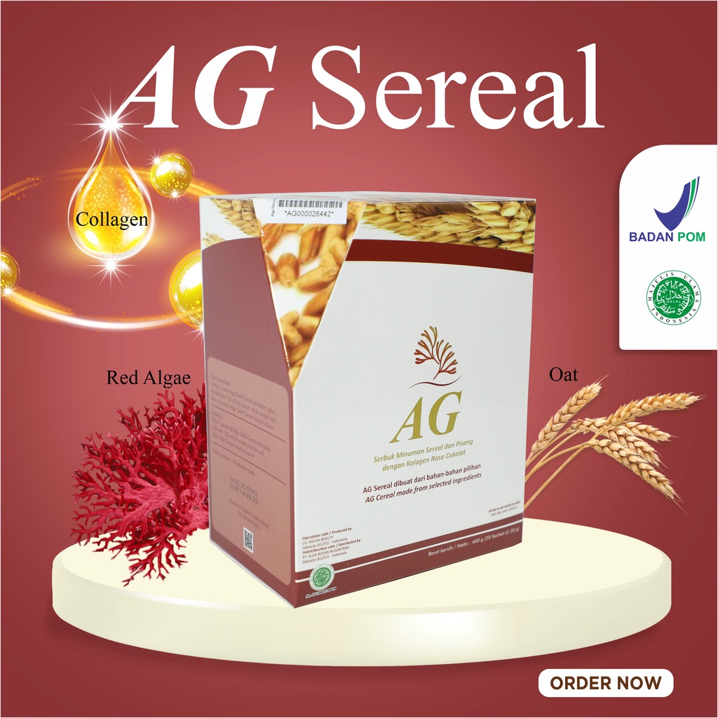 ALGA GOLD CEREAL SEREAL DIET KESEHATAN LAMBUNG BUBUK MINUMAN SERBUK OAT MENGANDUNG KOLAGEN SAPI RASA
