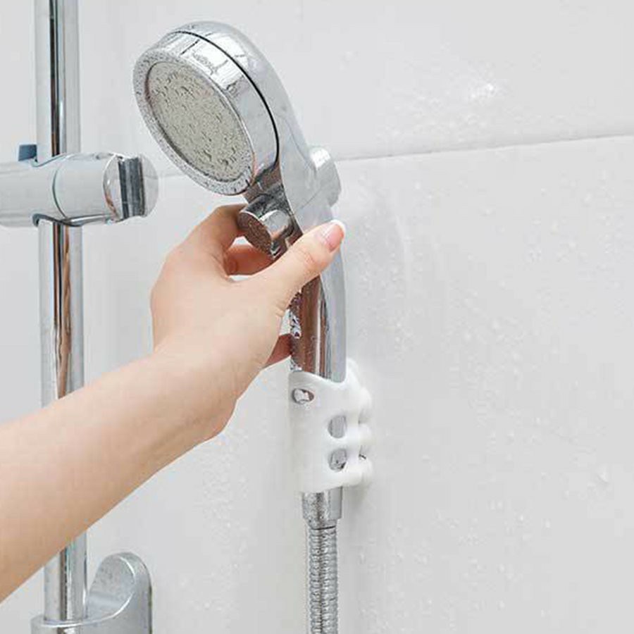 Tempelan gantungan  holder gagang shower selang kran air silicon