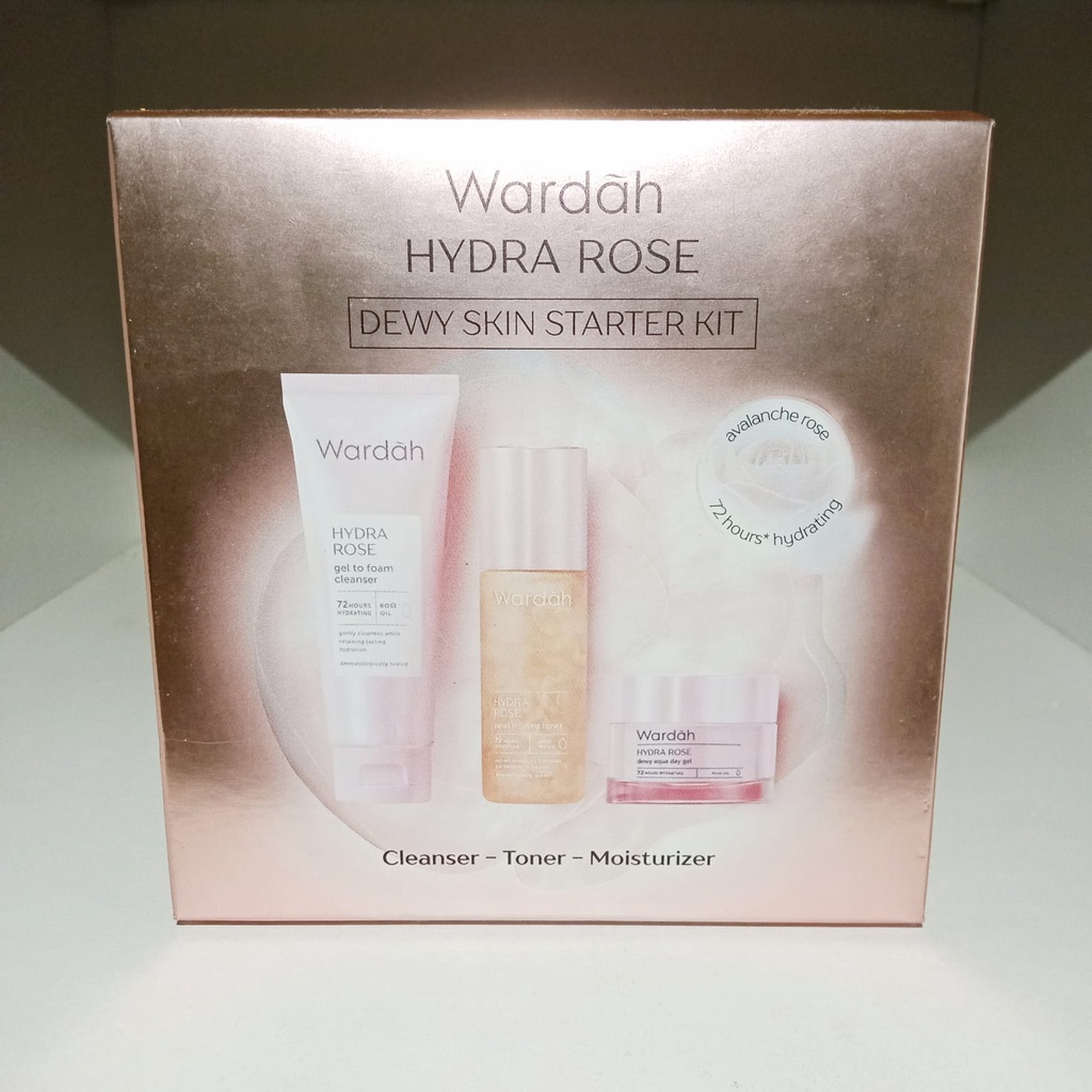 [NEW BUKAN PRELOVED] WARDAH HYDRA ROSE DEWY SKIN STARTER KIT CLEANSER - TONER - MOISTURIZER