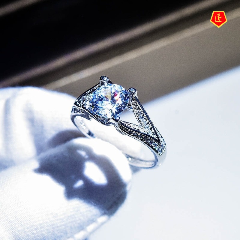 [Ready Stock]Pt950 Platinum 2 Karat Moissanite Open Ring