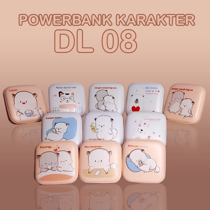 Powerbank Karakter Merk Laser DL08/ Powerbank 6000mah Ori Garansi 1 tahun