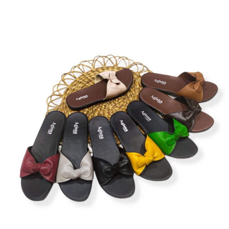 sandal kulit wanita asli garut model teplek pita sandal kulit asli wanita original garut sandal kuli