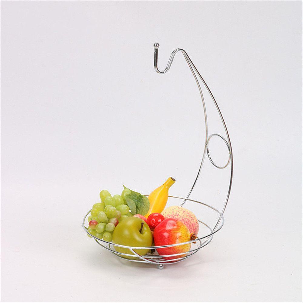 R-FLOWER Keranjang Buah Drain Fruit Basket Desktop Storage Basket Banana Hanger Rak Keranjang Penyimpanan Buah