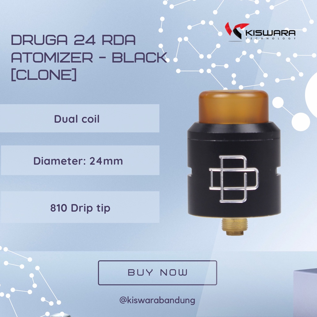 Druga 24 RDA Atomizer - BLACK [Clone] KiswaraBandung