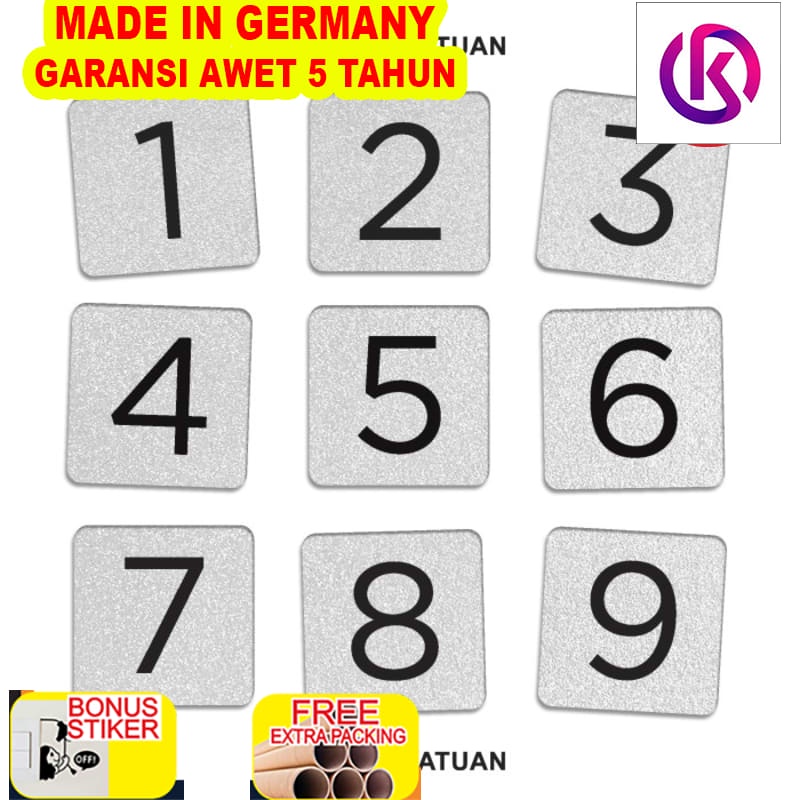 

Promo Signage AKRILIK - NOMOR MEJA SILVER SQUARE- Table Number Sign 7.5 cm