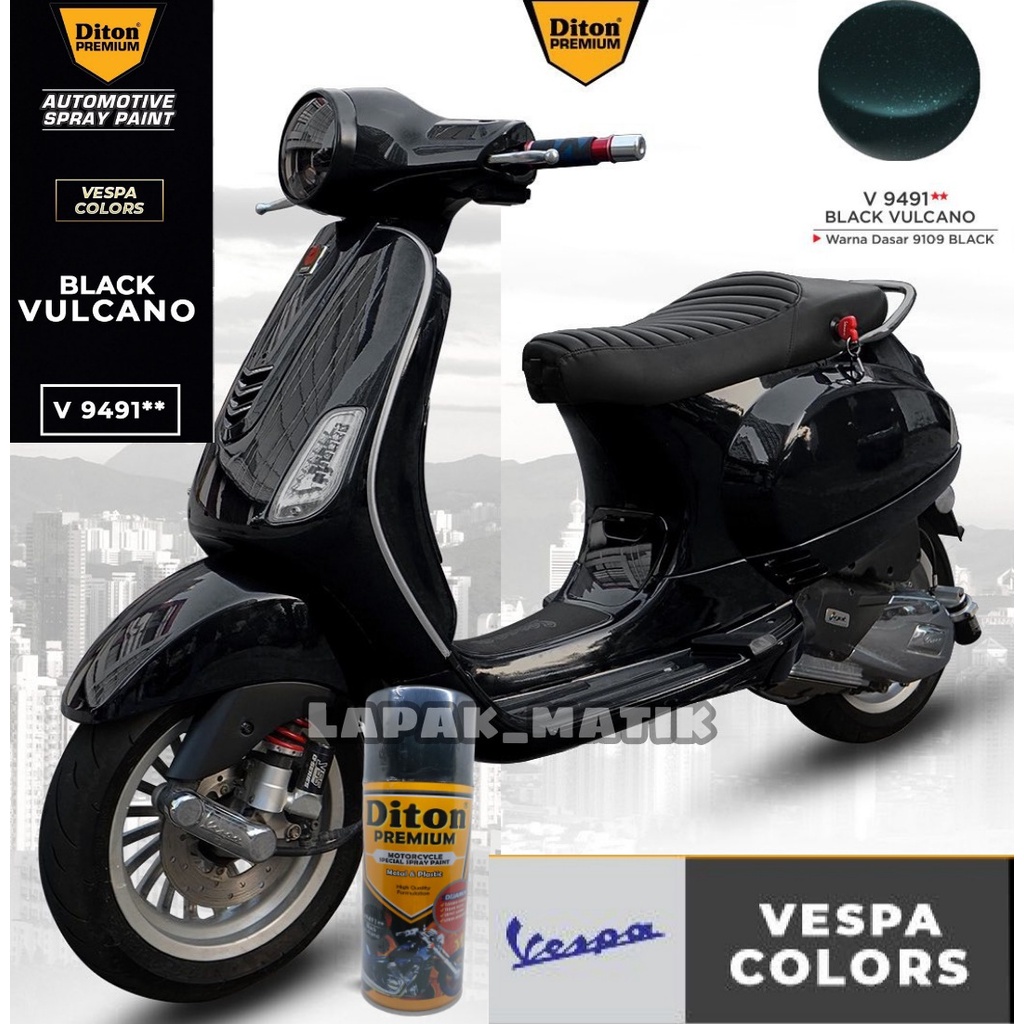 Pilok DITON PREMIUM HITAM VESPA BLACK VOLCANO V9491 400mL