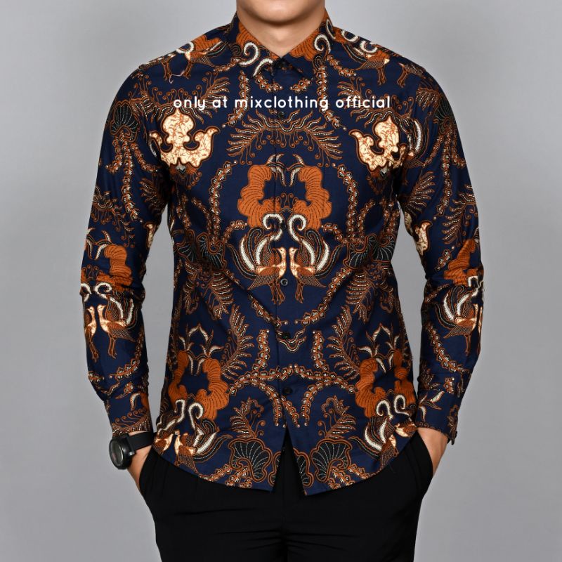 BAJU BATIK PRIA SLIMFIT KEMEJA BATIK PRIA LENGAN PANJANG PREMIUM COLIN DION