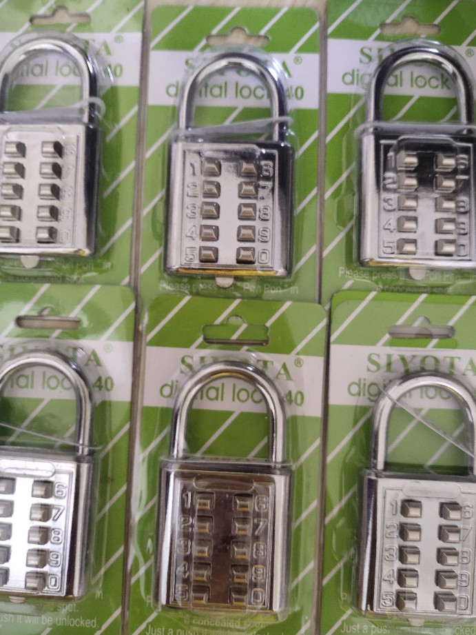 40mm Anti Maling Gembok Besi Silver Pin Digital Nomor Anti Maling 40mm 10 Digit Serbaguna Original