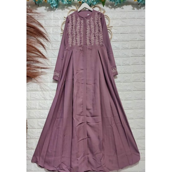 Hasanah Dresa Syar'i/ gamis kekinian/ syar'i Remaja/ gamis bordir