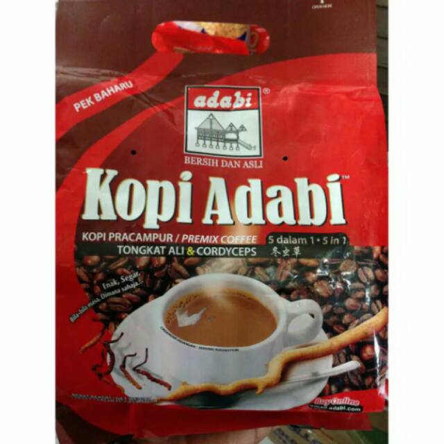Kopi adabi dgn Tongkat Ali & Cordyceps 5 in 1
