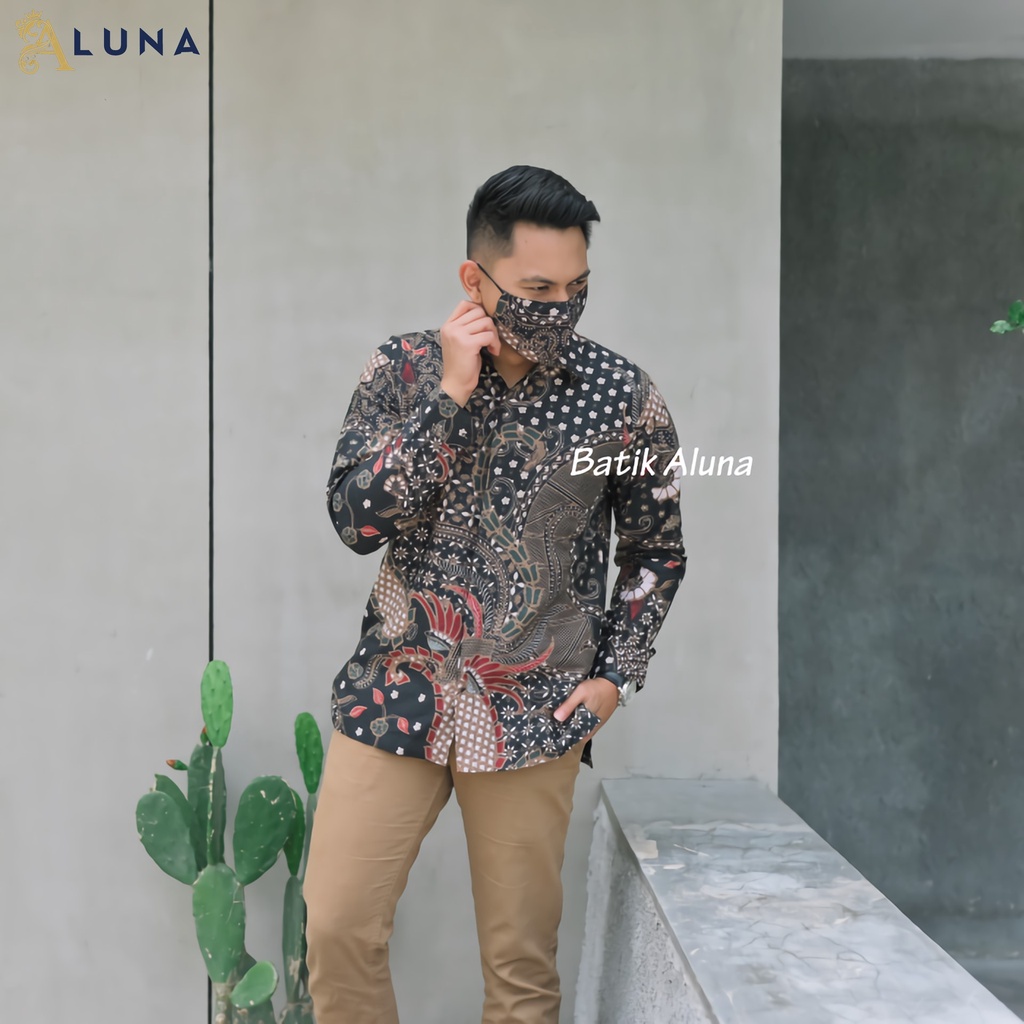 KEMEJA KONDANGAN BATIK KAISAR PREMIUM PRIA LENGAN PANJANG PRODUKSI BATIK ALUNA KEKINIAN PCW 118