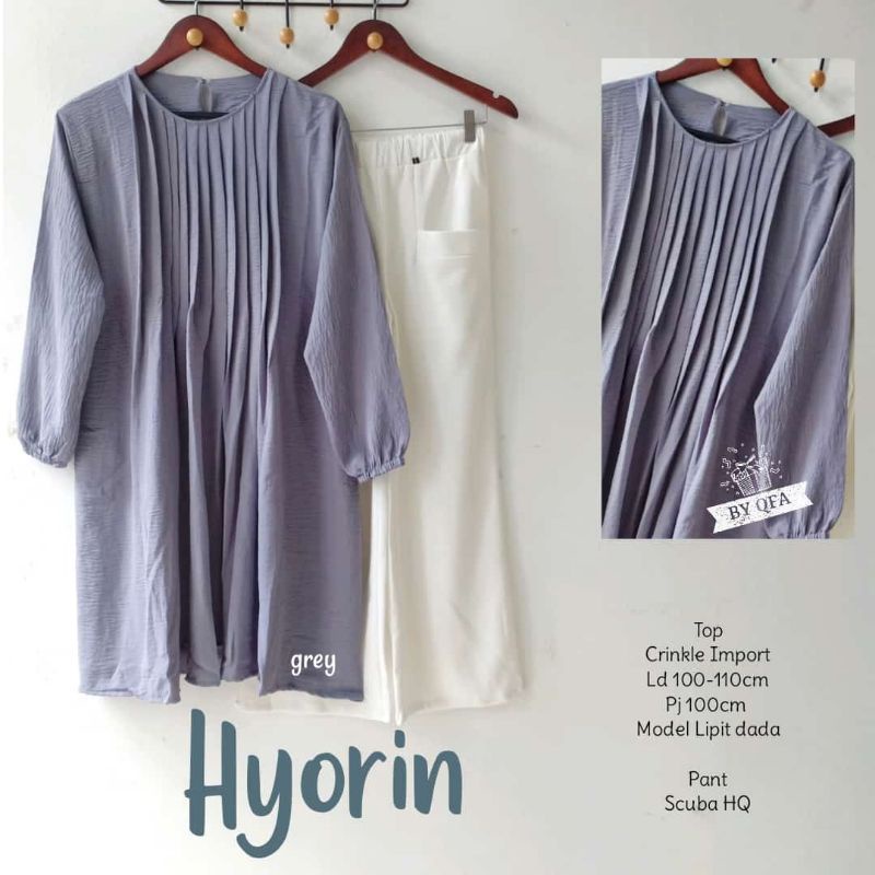 hyorin / setelan tunik cantik / setelan wanita / one set kekinIn / setelan viral / baju set cantik /