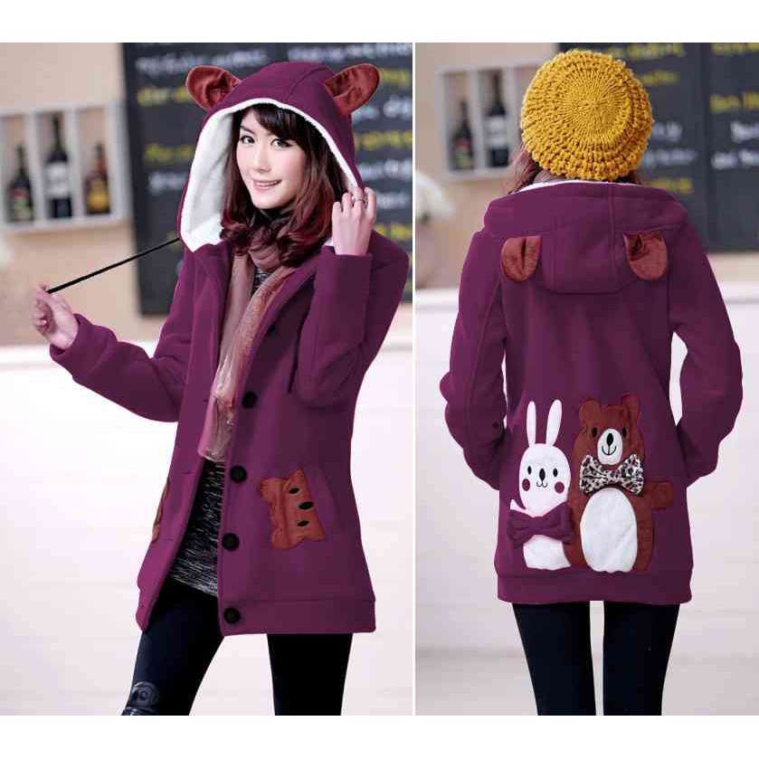 [Jaket Funny Ungu LO] Jaket Wanita Babyterry Ungu