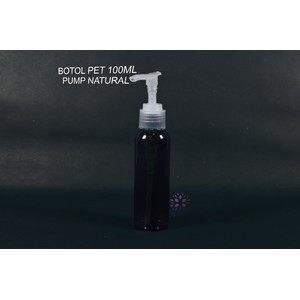 Botol Pump 100 ml Hitam ( Tutup natural )