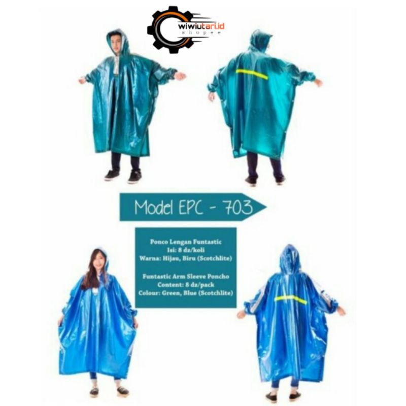 ELMONDO Jas Hujan Ponco Lengan FUNTASTIC 703