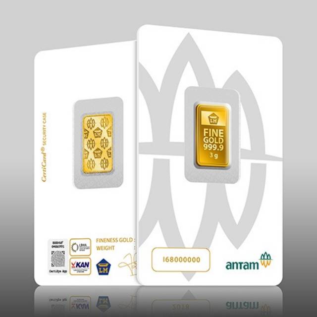 3 GR (GRAM) LOGAM MULIA/LOGAM MULIA ANTAM/LM/EMAS ANTAM BERSERTIFIKAT