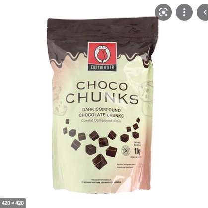 

Tulip Dark Choco Chunks 1kg Chocochunks topping Coklat Chocolate Chunk Topping Cookies Brownies Enak