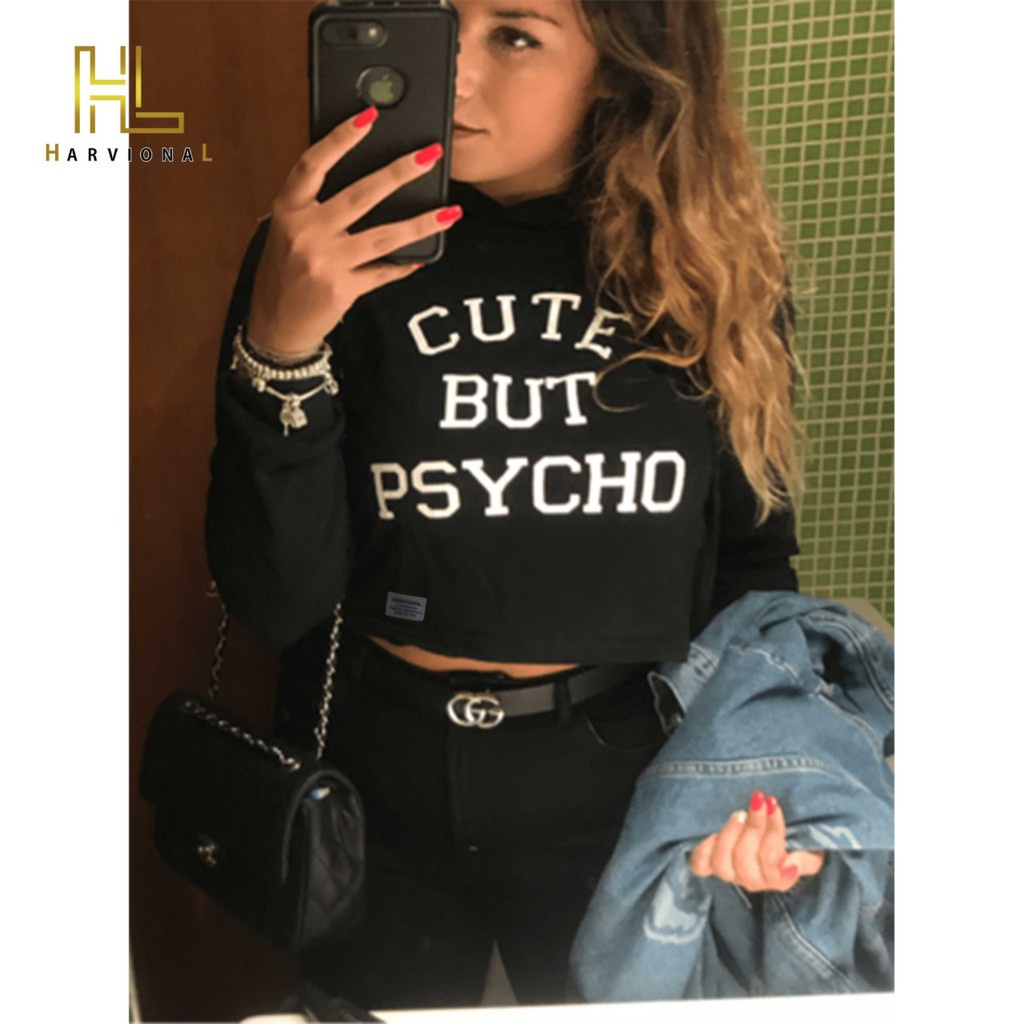 SWEATER CROP PSYCHO BAHAN FRENCHTERRY TERLARIS