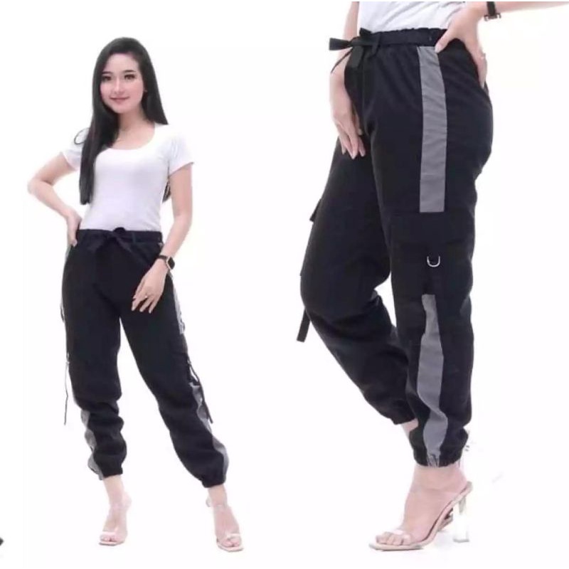 (S M L XL XXL) Celana jogger wanita cargo pants Celana Baggypant