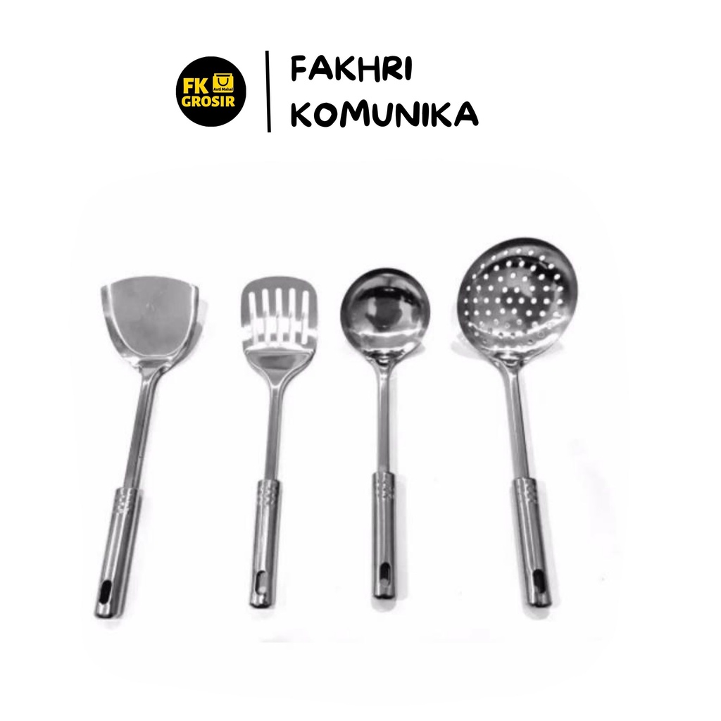 SET ALAT MASAK 4in1 kitchen ware set stainless steel spatula alat dapur sutil