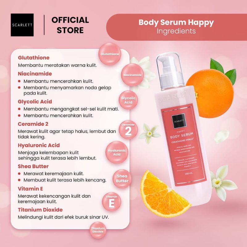 Scarlett Whitening Body Serum Happy 250 ML