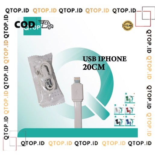 Kabel Charger QTOP CANDY 20cm Iphone [GARANSI]