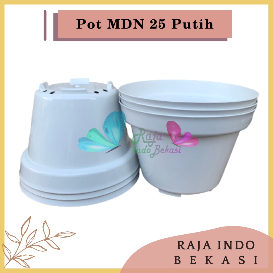 Pot Bunga 25 Putih Pot Basic Polos - Pot Tanaman Putih Polos Besar Pot 25 30 Cm Putih Lusinan Murah Grosir