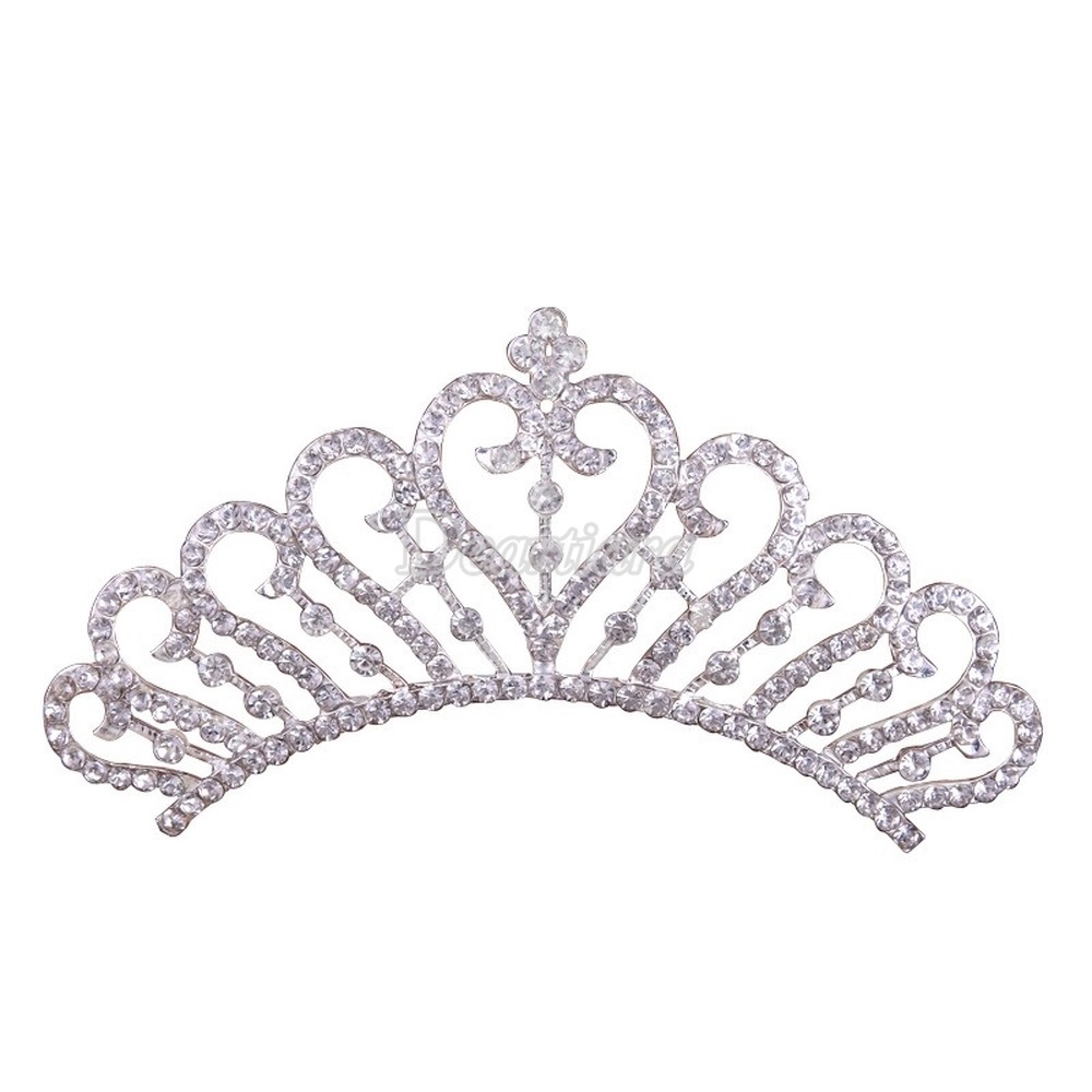 Korean Crown Accessories Rhinestone Crystal Children's Show Crown Hair Comb