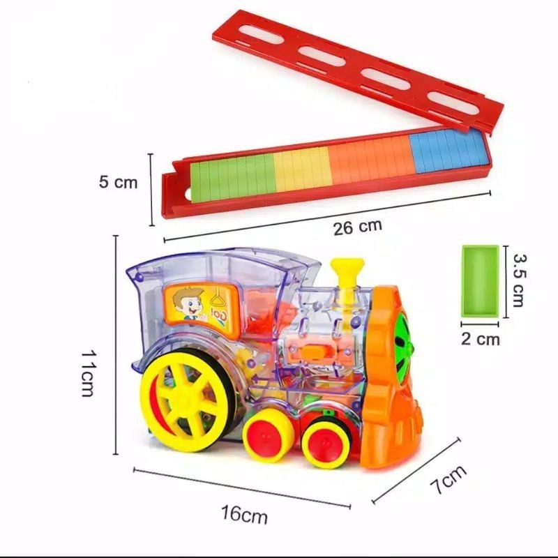 COM Mainan Anak Edukasi Domino Train 80 pcs Kereta Penyusun Domino BY-4003