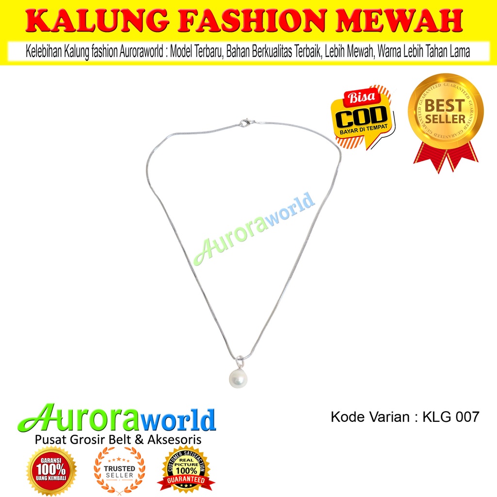 Kalung liontin mutiara anti hitam