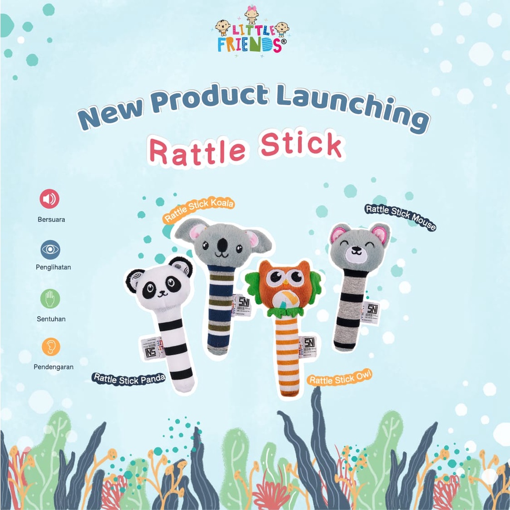 ♥BabyYank♥ BONEKA RATTLE STICK KARAKTER - MAINAN BONEKA BAYI - BONEKA RATTLE BAYI - BABY RATTLE STICK - LITTLE FRIENDS - LFR2080 LFR2090 LFR2100 LFR2110