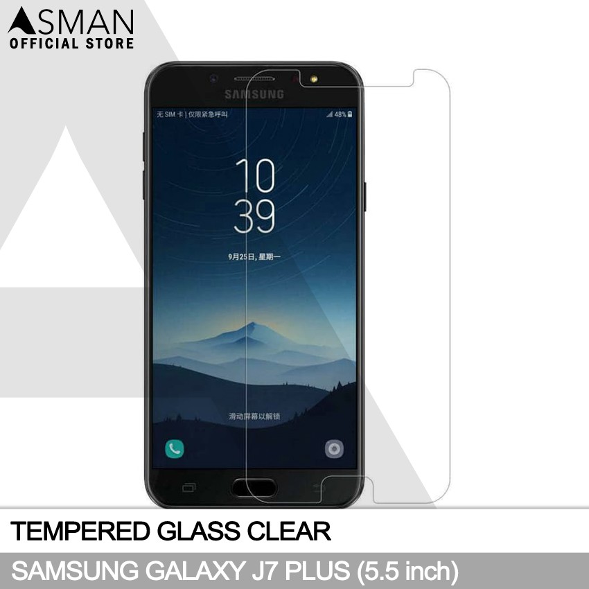 Tempered Glass Samsung Galaxy J7 Plus (5.5&quot;) | Anti Gores Pelindung Layar Kaca - Bening