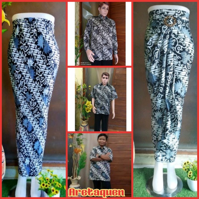 Couple batik rasta putih/Couple kondangan kemeja batik rok plisket rok lilit kmeja pria kemeja murah