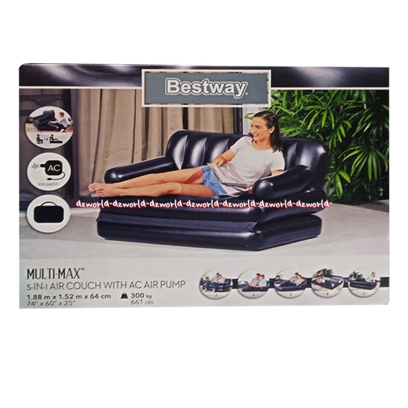 Bestway 188cm Multi Max 5in1 Sofa Kasur Angin Gratis Pompa Couch With AC Air Pump Sofa Best Way Kursi Soffa Tidur