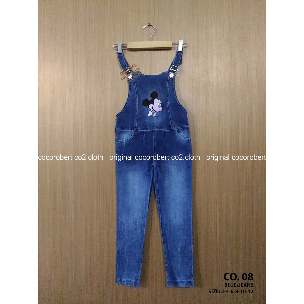  Celana  jeans  over all kodok karakter  miky mouse CO 08 