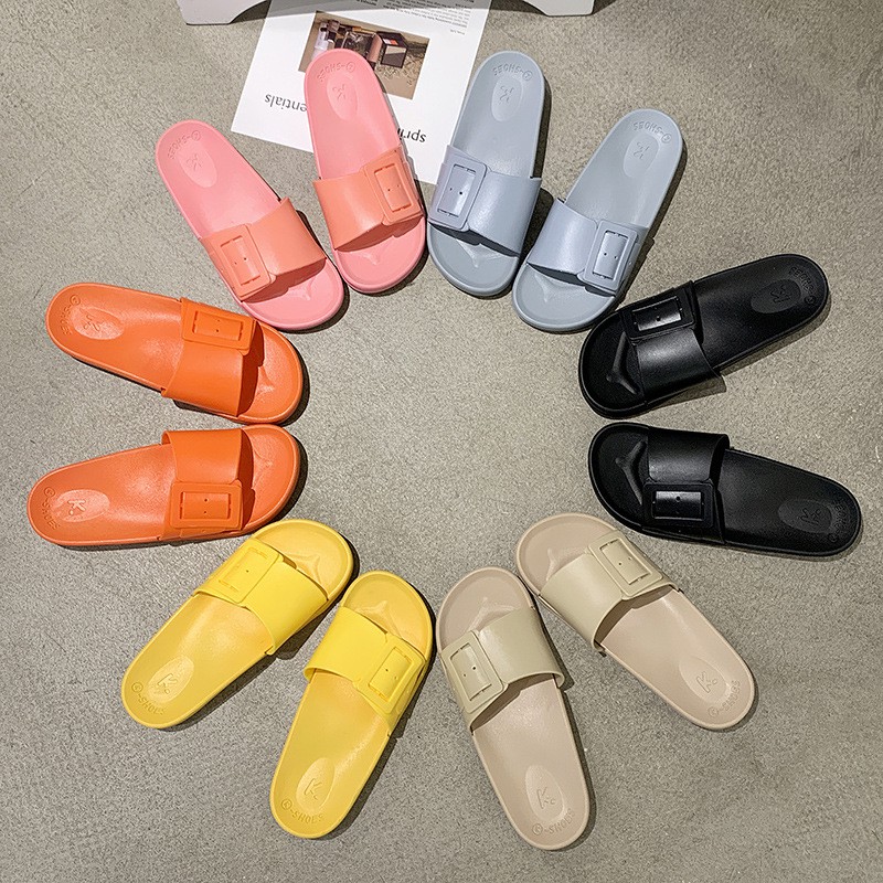 Grosir - S865 Sandal Slop Karet Berwarna / Sandal Fashion Murah Import Batam / Sandal Wanita