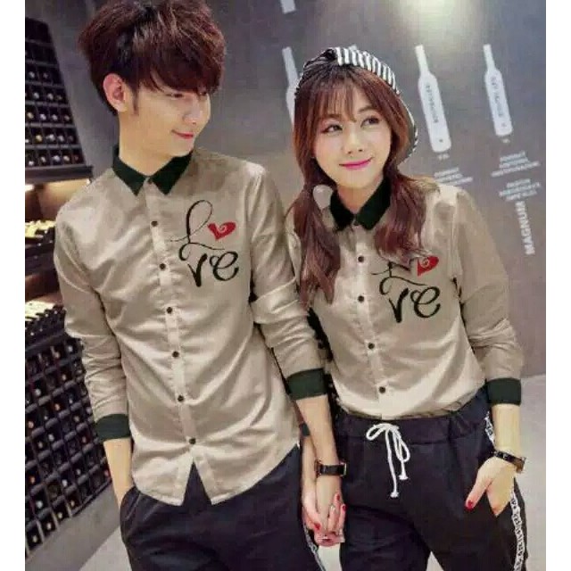 Baju Pasangan Couple Kekinian Love Fit S - L