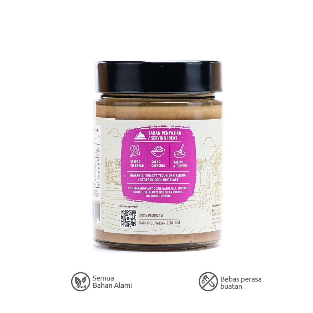 Sincere Foods Almond Butter Unsweetened Organic Selai Kacang Almond Tanpa Gula 300gr