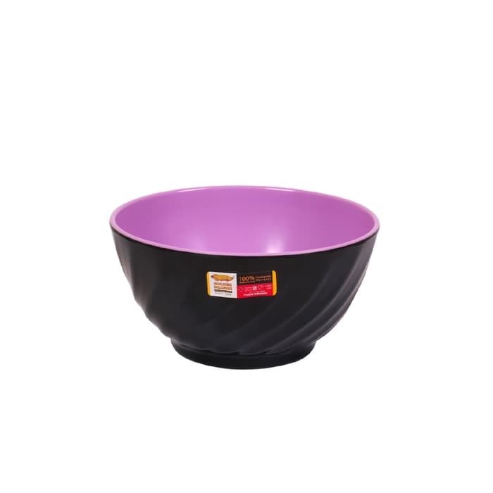 mangkok jepang W05A3 Mangkok Melamin Ungu Hitam Golden Dragon