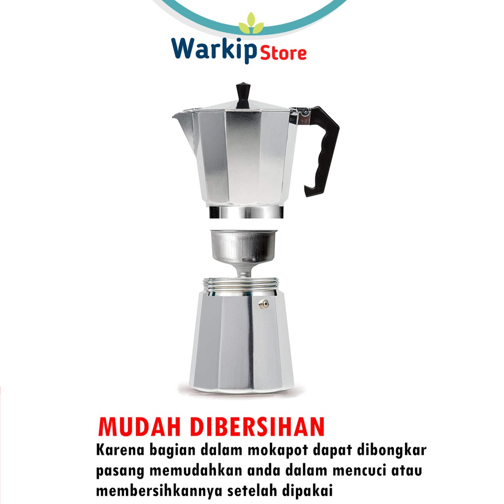 Moka Pot Mokapot Espresso Maker Pembuat Kopi Espresso Manual Alumunium Mokapot All size