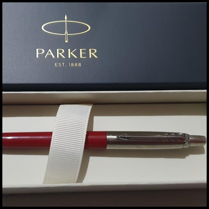 

Vanila | Pulpen Parker Jotter Spc Ballpoint Merah Crome Trim (Klip Silver)