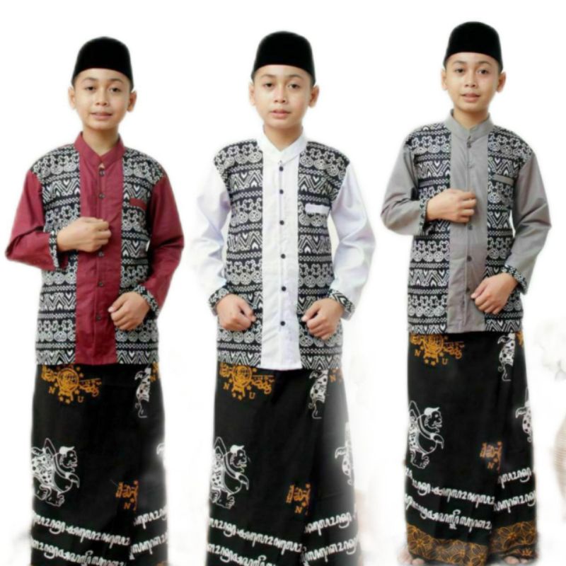 Baju Koko Rompi Batik Anak SMP Terbaru Keren Murah Berkualitas Koko Hadroh Kombinasi Azzahir Keren
