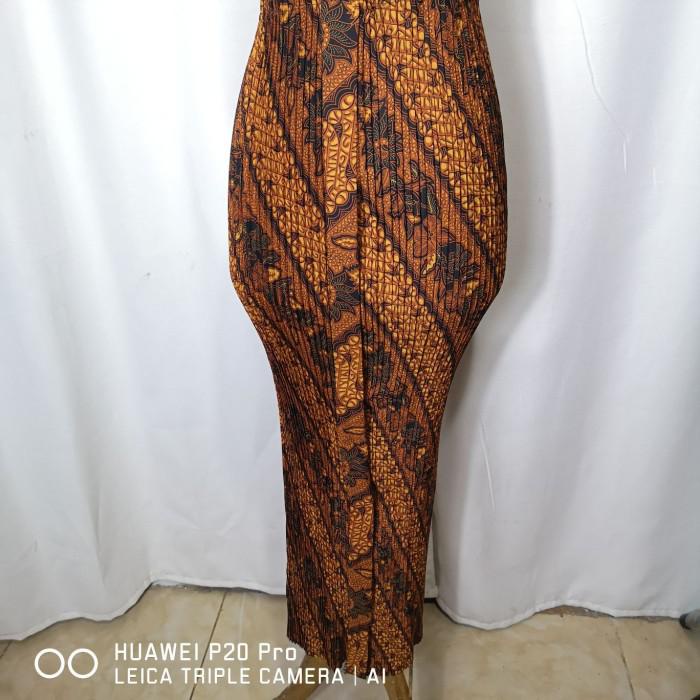 Jarik Rok Plisket Wiru Murah Rok Plisket Wiru Batik - Coklat Bata